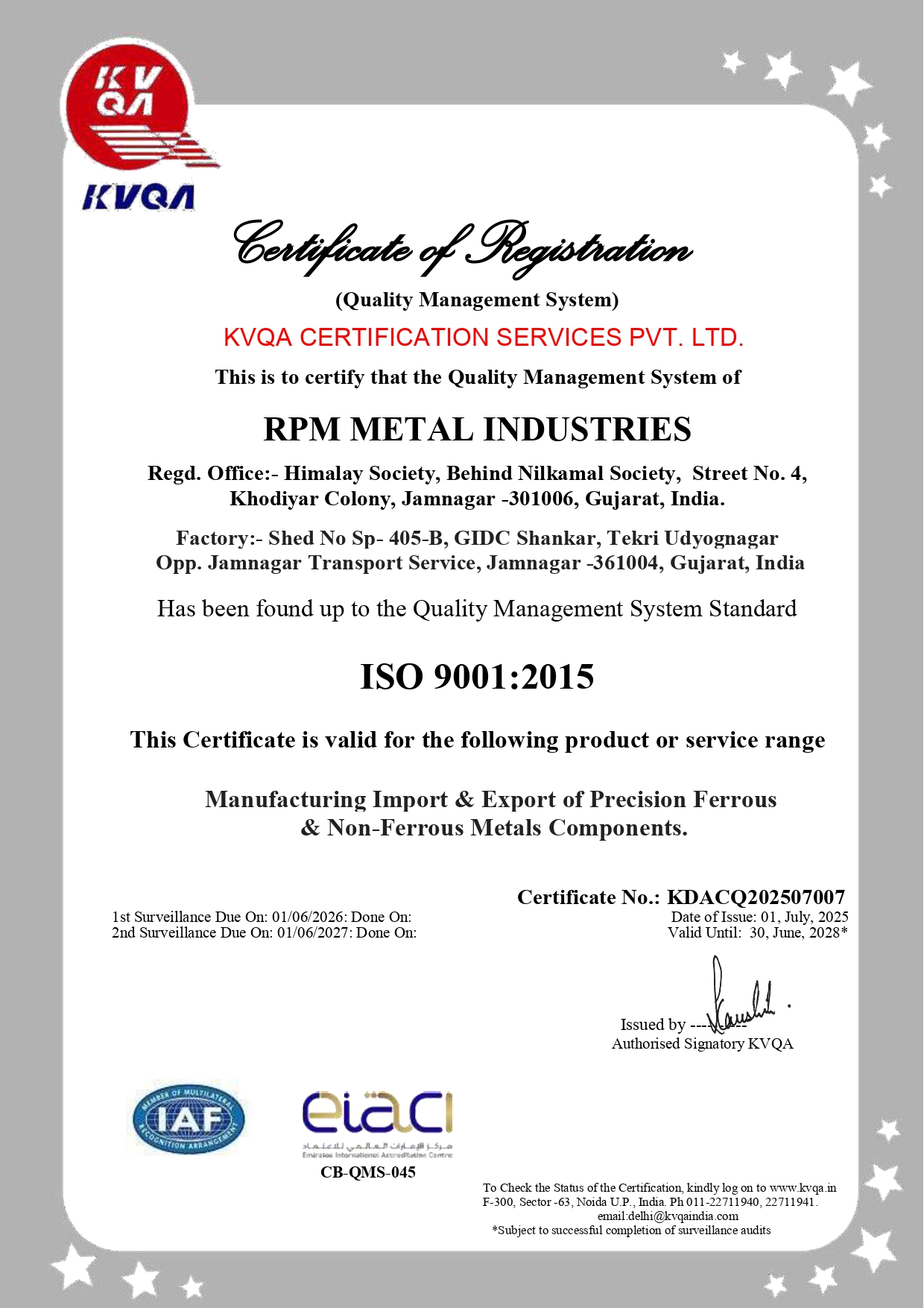 ISO Certificate 1